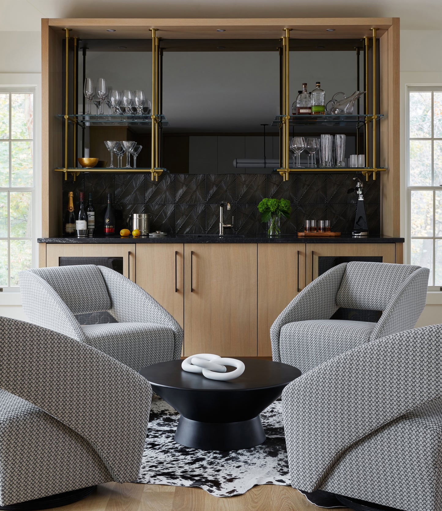 Ceiling + Wall Mounted | Floating Shelving with Glass Shelves | Amuneal Collector's Series