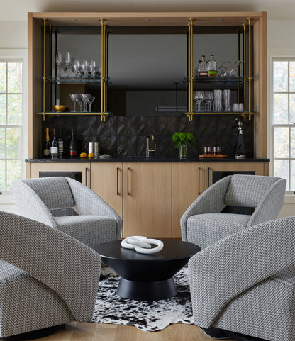 Ceiling + Wall Mounted | Floating Shelving with Glass Shelves | Amuneal Collector's Series